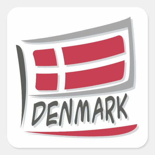 Sticker Carré Drapeau Danemark Pride X (Devant)
