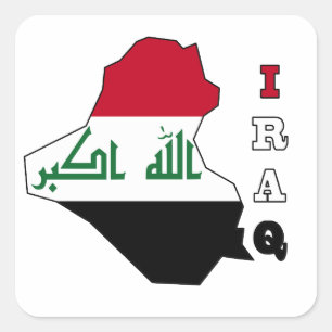 Sticker Carré Drapeau dans la carte de l'Irak