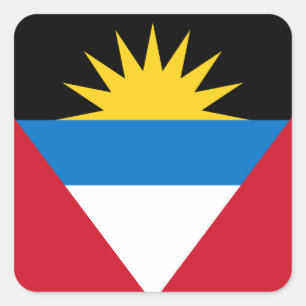 Sticker Carré Drapeau d'Antigua-et-Barbuda