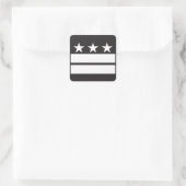 Sticker Carré Drapeau DC en noir et blanc (Sac)