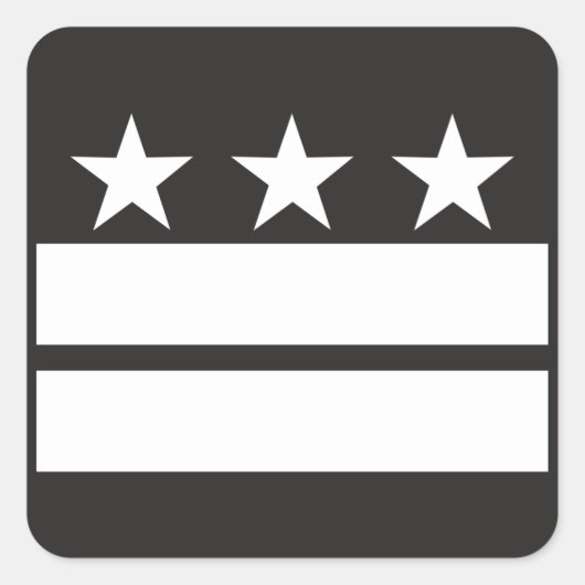 Sticker Carré Drapeau DC en noir et blanc (Devant)