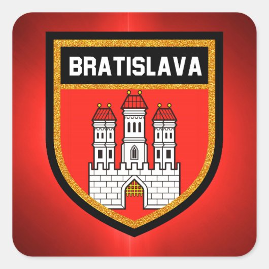 Sticker Carré Drapeau de Bratislava (Devant)