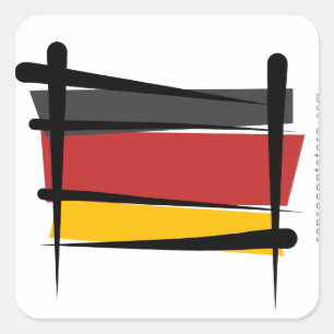 Sticker Carré Drapeau de brosse de l'Allemagne