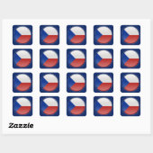 Sticker Carré Drapeau de bulle de la République tchèque (Feuille)