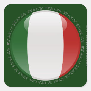 Sticker Carré Drapeau de bulle de l'Italie