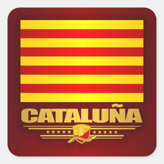 Sticker Carré Drapeau de Catalogne (Devant)