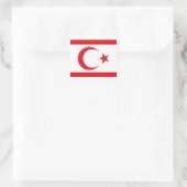 Sticker Carré Drapeau de Chypre du Nord (Sac)