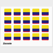 Sticker Carré Drapeau de Colombie (Feuille)