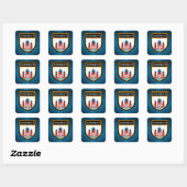 Sticker Carré Drapeau de Copenhague (Feuille)