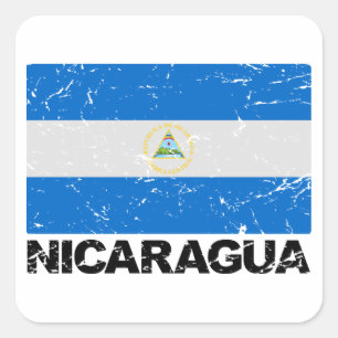 Sticker Carré Drapeau de cru du Nicaragua