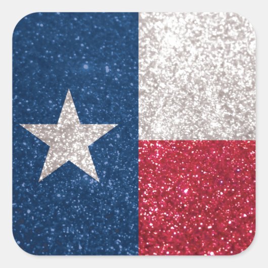 Sticker Carré Drapeau de Faux Parties scintillant Texas (Devant)