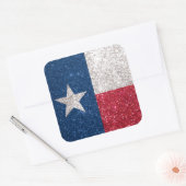 Sticker Carré Drapeau de Faux Parties scintillant Texas (Enveloppe)