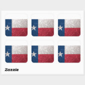 Sticker Carré Drapeau de Faux Parties scintillant Texas (Feuille)