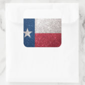 Sticker Carré Drapeau de Faux Parties scintillant Texas (Sac)