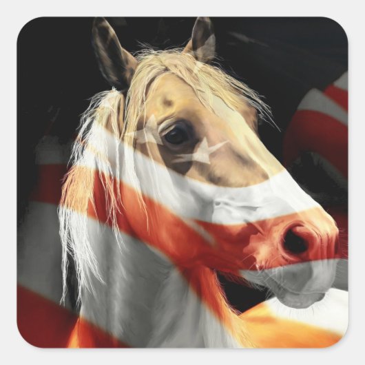 Sticker Carré Drapeau de fierté américain (Devant)
