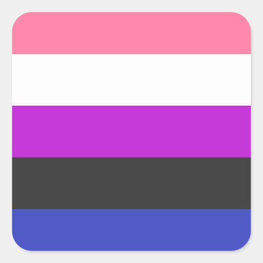 Sticker Carré Drapeau de fierté LGBTQ Genderfluide (Devant)
