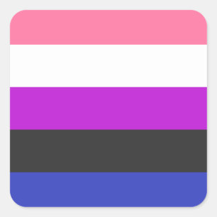 Sticker Carré Drapeau de fierté LGBTQ Genderfluide