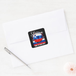 Sticker Carré Drapeau de football Slovénie, Ventilateur sportif