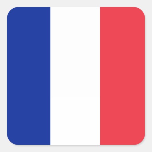 Sticker Carré Drapeau de France (Devant)