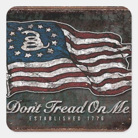 Sticker Carré Drapeau De Gadsden - Liberté Ou Mort (Devant)