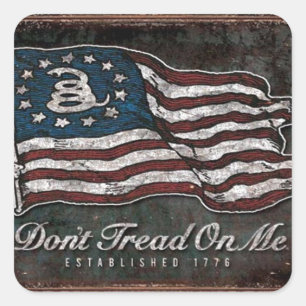 Sticker Carré Drapeau De Gadsden - Liberté Ou Mort