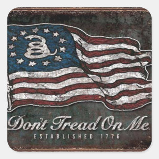 Sticker Carré Drapeau De Gadsden - Liberté Ou Mort
