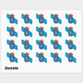 Sticker Carré Drapeau de Galice (Espagne) (Feuille)