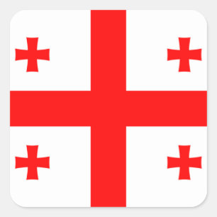 Sticker Carré Drapeau de Géorgie