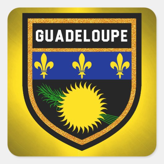 Sticker Carré Drapeau de Guadeloupe (Devant)