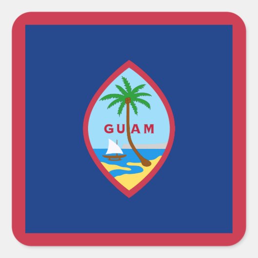 Sticker Carré Drapeau de Guam (Devant)