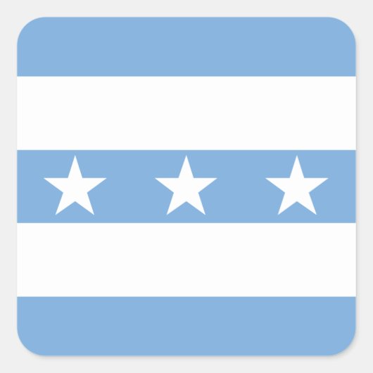 Sticker Carré Drapeau de Guayaquil, Equateur (Devant)
