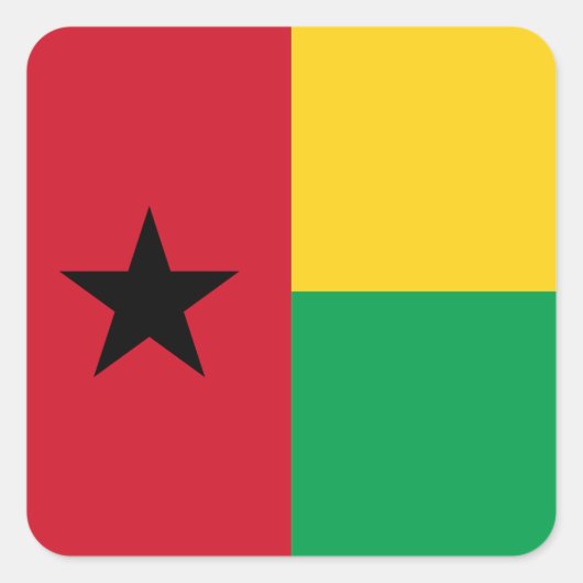 Sticker Carré Drapeau de Guinée-Bissau (Devant)