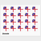 Sticker Carré Drapeau de Herm (Feuille)