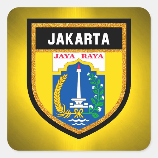 Sticker Carré Drapeau de Jakarta (Devant)