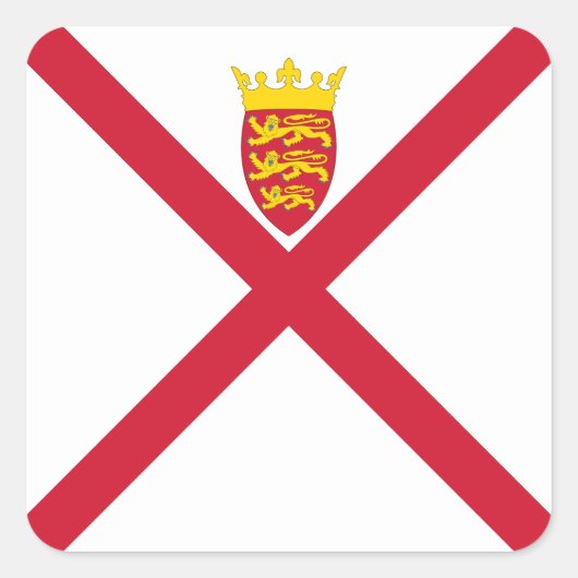 Sticker Carré Drapeau de Jersey (Devant)