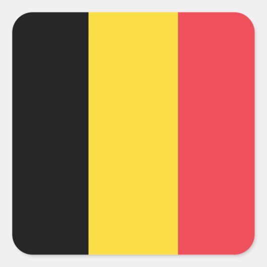 Sticker Carré Drapeau de la Belgique (Devant)