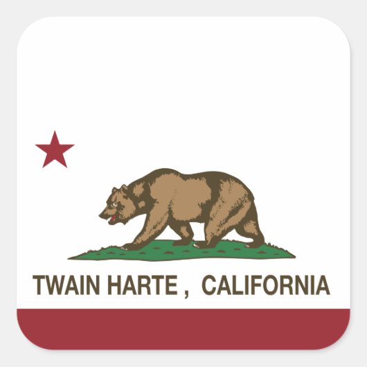 Sticker Carré Drapeau de la Californie Twain Harte (Devant)
