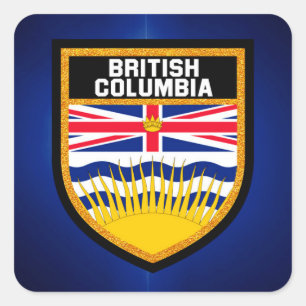 Sticker Carré Drapeau de la Colombie-Britannique
