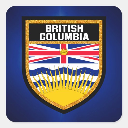 Sticker Carré Drapeau de la Colombie-Britannique (Devant)