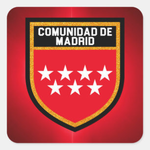 Sticker Carré Drapeau de la Communauté de Madrid