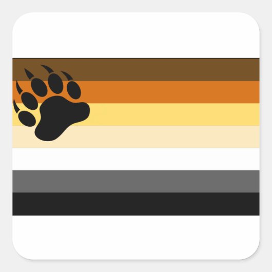 Sticker Carré Drapeau de la fierté de l'ours gay (Devant)