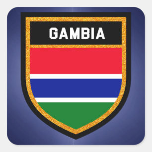 Sticker Carré Drapeau de la Gambie
