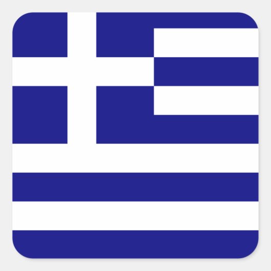 Sticker Carré Drapeau de la Grèce (Devant)