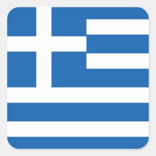 Sticker Carré Drapeau de la Grèce