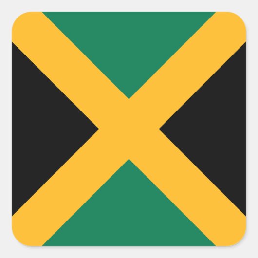 Sticker Carré Drapeau de la Jamaïque (Devant)