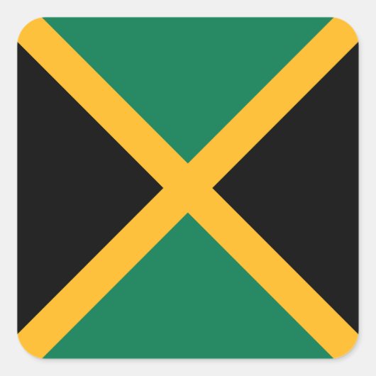 Sticker Carré Drapeau de la Jamaïque (Devant)