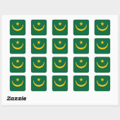 Sticker Carré Drapeau de la Mauritanie (Feuille)