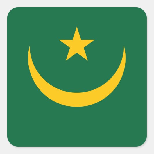 Sticker Carré Drapeau de la Mauritanie (Devant)