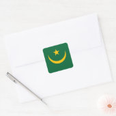 Sticker Carré Drapeau de la Mauritanie (Enveloppe)