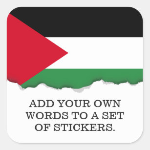 Sticker Carré Drapeau de la Palestine